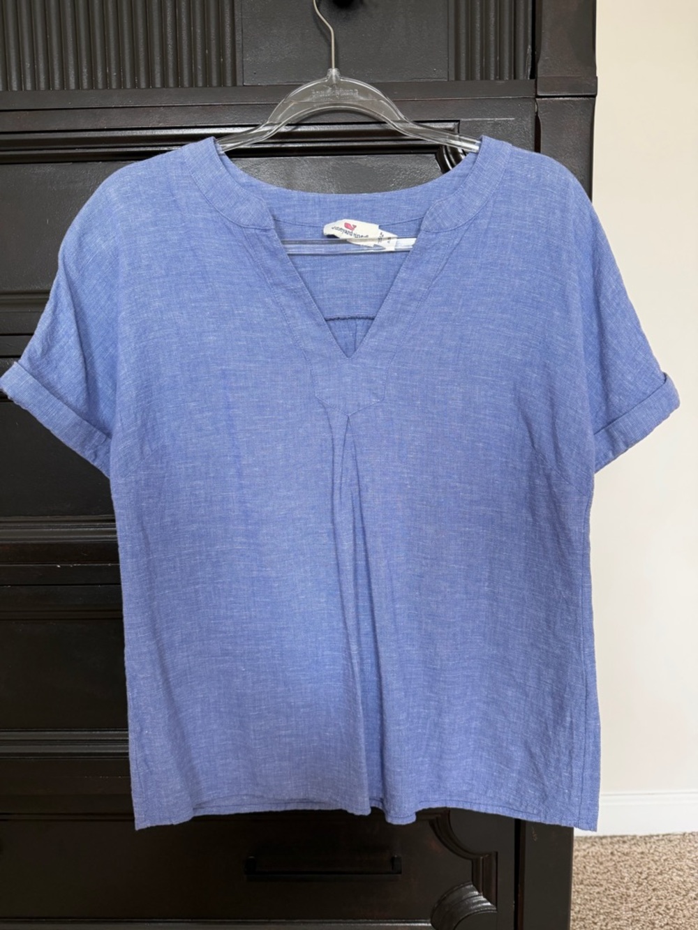Vineyard Vines Blue Short-Sleeve V-Neck Tunic